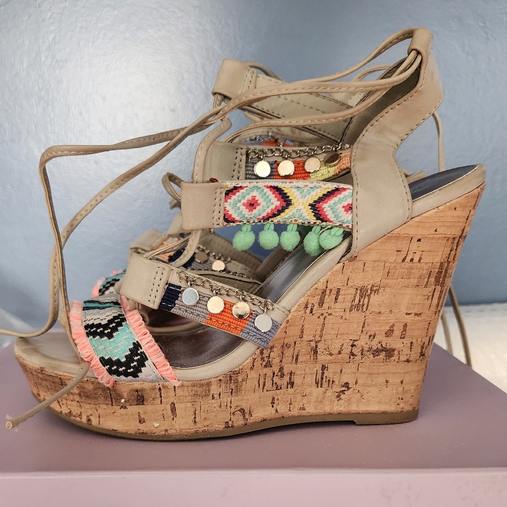 Beautiful boho platform wedge